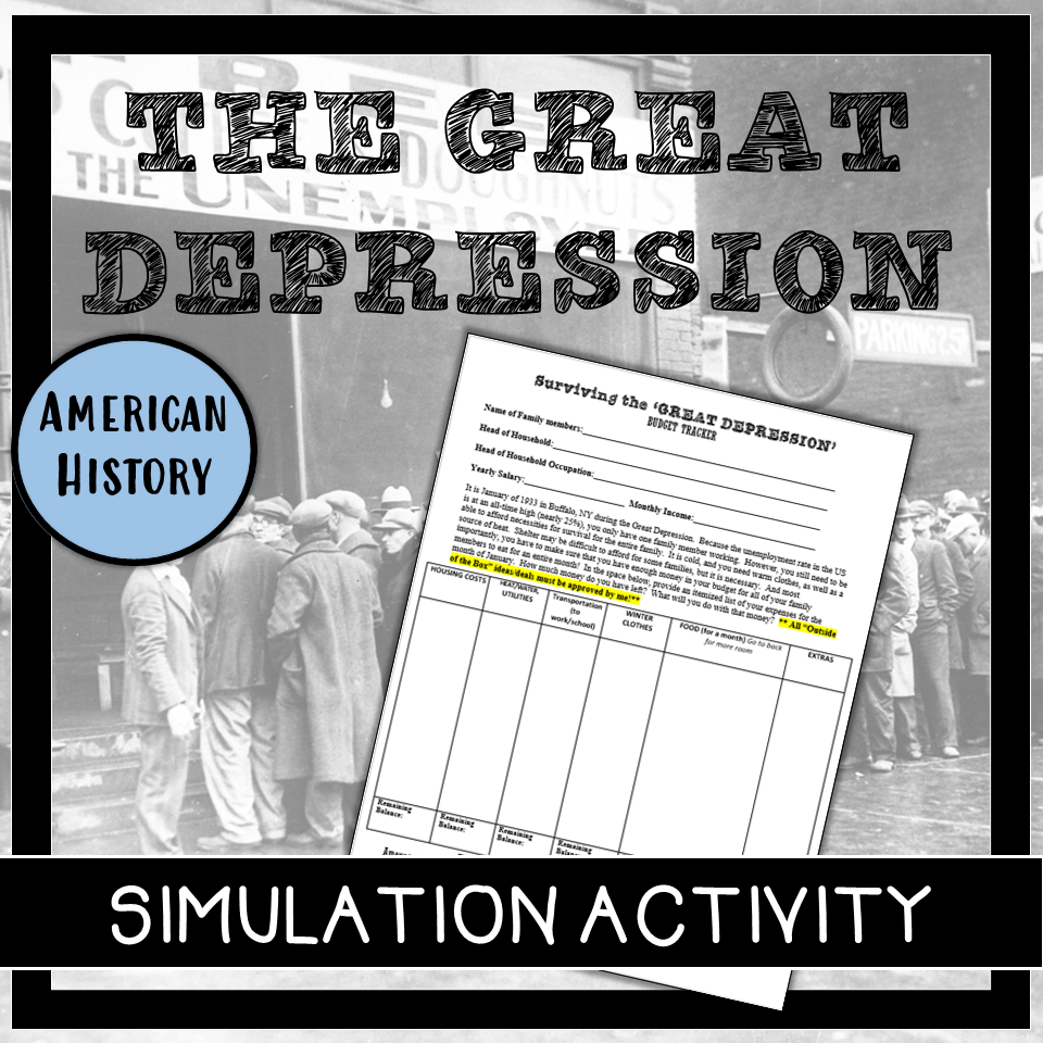 The Great Depression- Surviving The Great Depression Simulation with regard to Great Depression Simulation Budget Worksheet