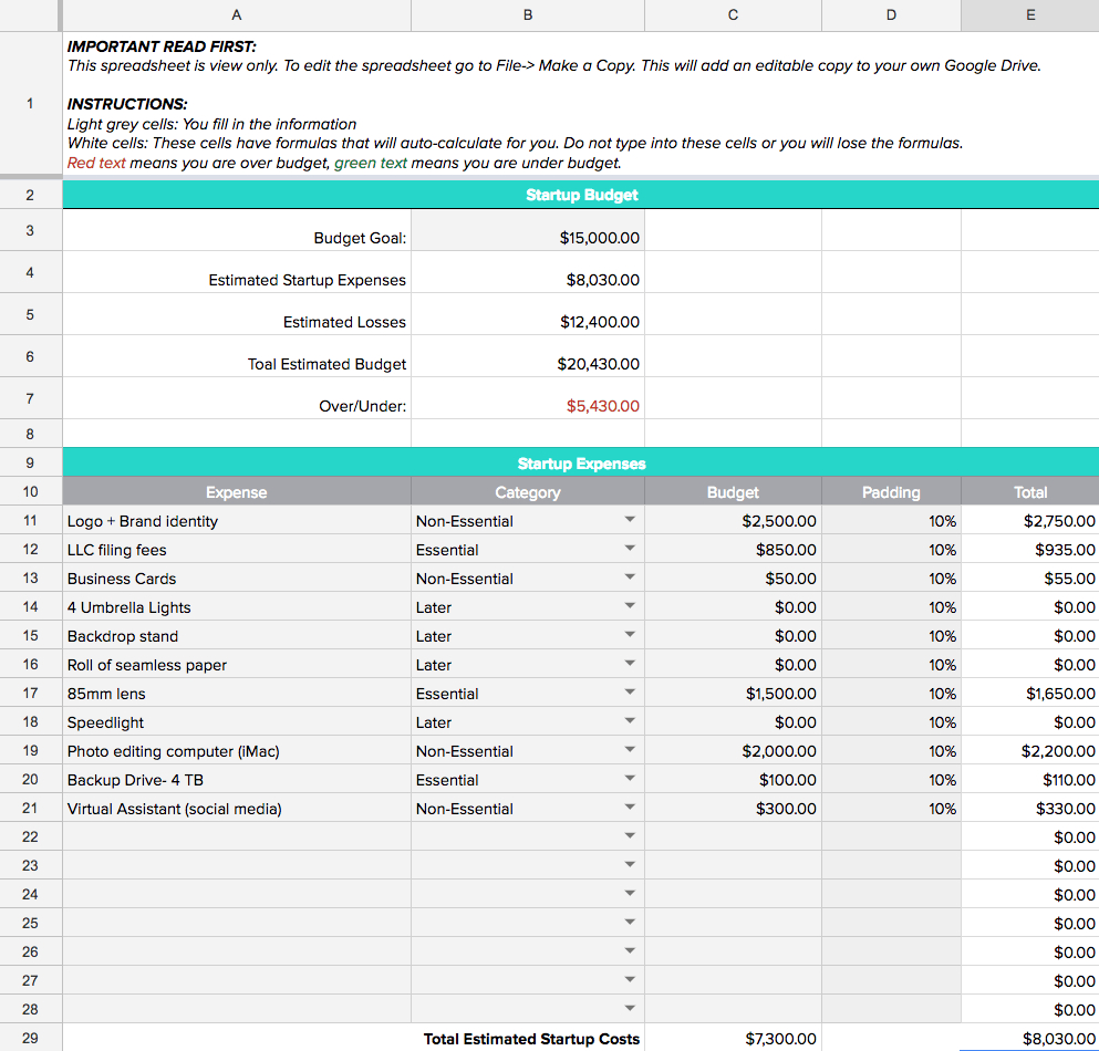 This Is The Best Budget Template For New Business Owners | Gusto intended for Starting A Budget Worksheet