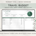 Travel Budget Planner, Excel Budget Template , Budget Spreadsheet Intended For Travel Budget Worksheet Template