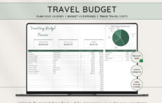 Travel Budget Planner, Excel Budget Template , Budget Spreadsheet intended for Travel Budget Worksheet Template
