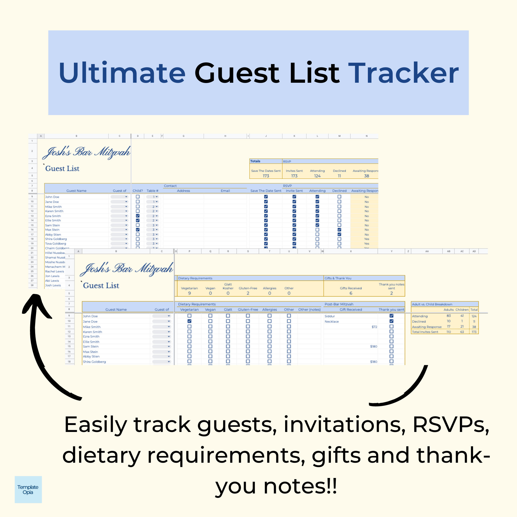 Truly Useful Bar Mitzvah Planner Spreadsheet | Guest List And with Bar Mitzvah Budget Worksheet