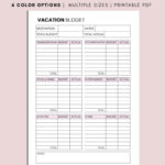 Vacation Budget Printable, Holiday Budget Planner Printable With Regard To Vacation Budget Worksheet Printable
