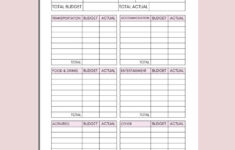 Vacation Budget Printable, Holiday Budget Planner Printable with regard to Vacation Budget Worksheet Printable