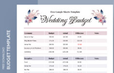 Wedding Budget Spreadsheet Free Google Sheets &amp; Excel Template regarding Your Wedding Budget Worksheet
