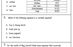 Week Six: Financial Math – Exploring With Miss Sea regarding Budget Fixed And Variable Expenses Worksheet Answers