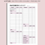 Weekly Budget Overview Template Printable, Paycheck Budget With Budgeting Worksheets Uk