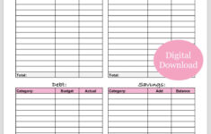 Weekly Budget Overview Template Printable (Pink) - Etsy regarding Blank Weekly Budget Worksheet Printable