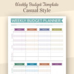 Weekly Budget Planner Template: Family Expenses Tracker (Printable In Weekly Monthly Budget Worksheet