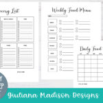 Weekly Meal Plan Bundle Printable, Food Budget Planner Within Meal Planning Budget Worksheet