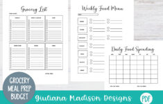 Weekly Meal Plan Bundle Printable, Food Budget Planner within Meal Planning Budget Worksheet