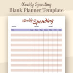Weekly Spending Template, Personal Budget Planner, Blank Weekly For 1.04 Why Budget Budget Worksheet