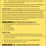 Worksheet Answer Key | Exams Art | Docsity Within Worksheet 1 Budget Basics