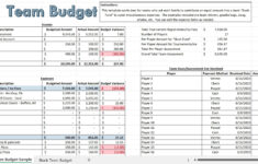 Youth Sports Team Budget Spreadsheet, Team Manager Budget Template in Youth Budget Worksheet