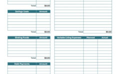 Zero-Based Budget - Free Template with regard to Zero-Based Budget Worksheet