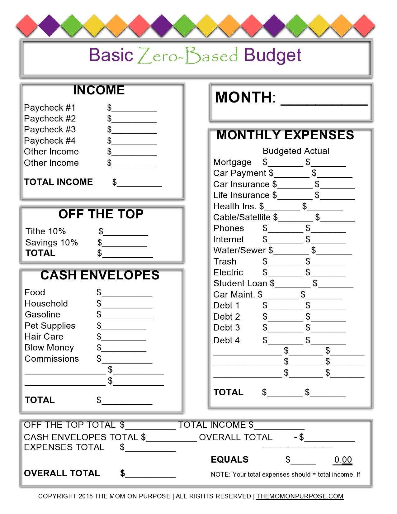 Zero Based Budget Planning - {40 Free Sheets} - Blue Layouts throughout Zero Budget Worksheet Printable