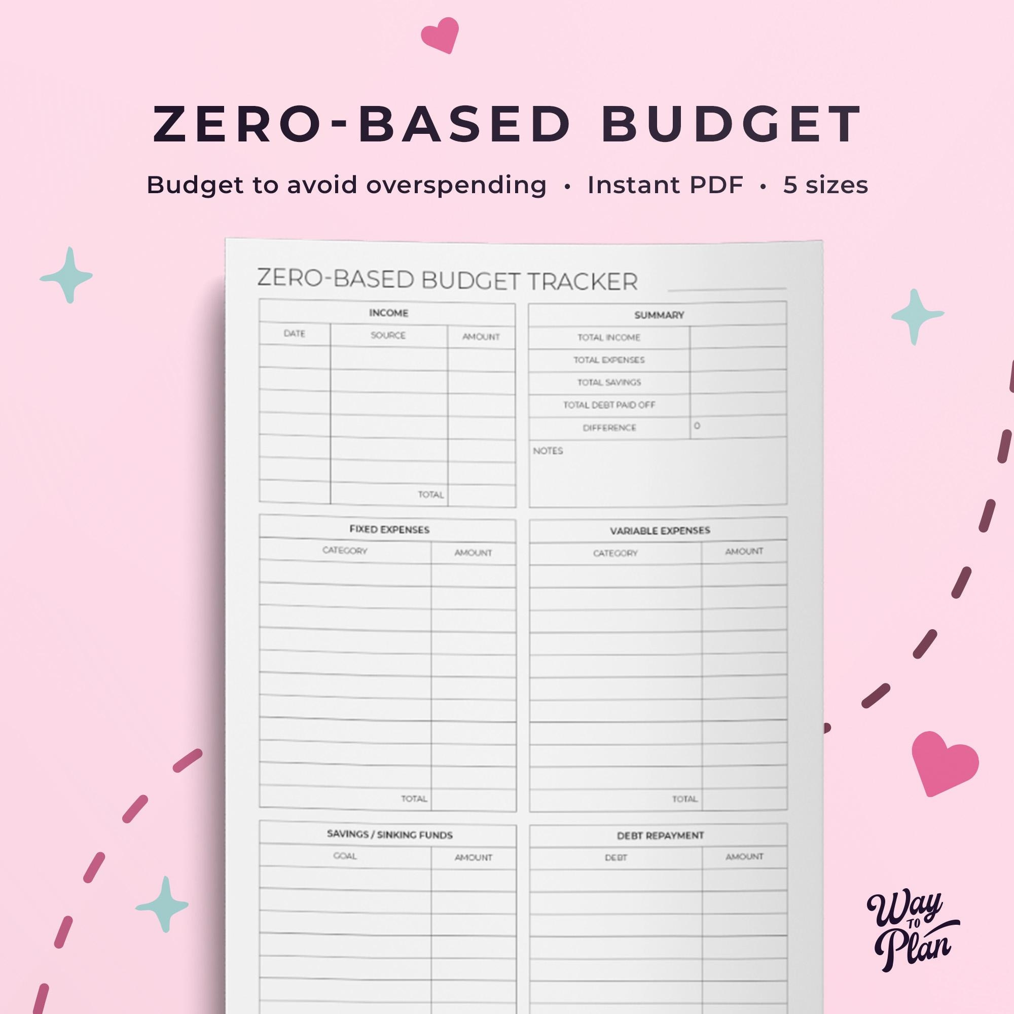 Zero Based Budget Tracker To Give Every Dollar A Purpose - Etsy for Every Dollar Budget Worksheet